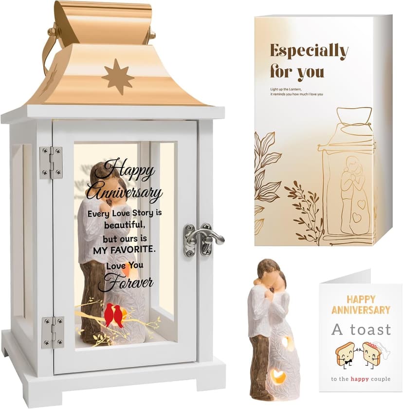 Wedding Anniversary Lantern Gift for Couple Wife Women Her Husband, Best Anniversary Wedding Gift for Couple Wife Parents 1st, 5th, 25th, 50th