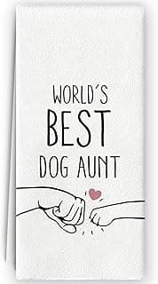 World's Best Dog Aunt Kitchen Towels, Aunt Gifts, Dog Gifts, Aunt Hand Towels Dish Towels for Bathroom Kitchen 16x24 Inch