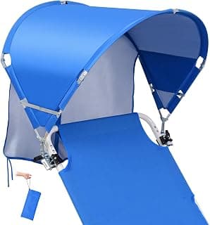 Universal Wind-Resistant Chair Umbrella Canopy, Foldable Portable UPF 50+ Sun Shade Attachment with Adjustable Clamp, Fits Most Beach, Camping, Lawn, Sports, Tanning, Zero Gravity Chairs, Patented