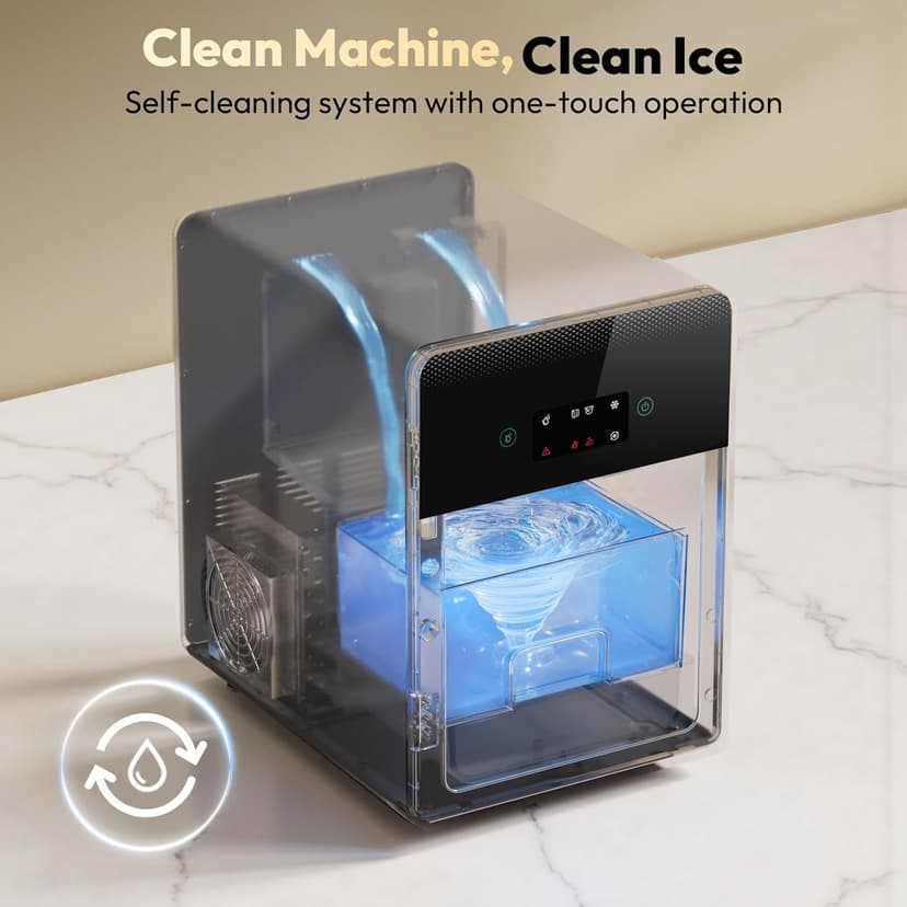 2'' Clear Ice Ball Maker – 4 Ice Spheres in 35min, 144 pcs/Day, Auto&Manual Fill, Fast Round Ice Machine with LCD Touch Panel, Self-Cleaning, Home & Bar Maker for Whiskey Bourborn Gift