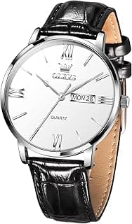 OLEVS Men’s Watches Waterproof Dress Minimalist Analog Quartz Stainless Steel Casual Men’s Wrist Watch with Day Date, Classic Luxury Elegant Roman Numerals Dial Big Face Relojes para Hombres