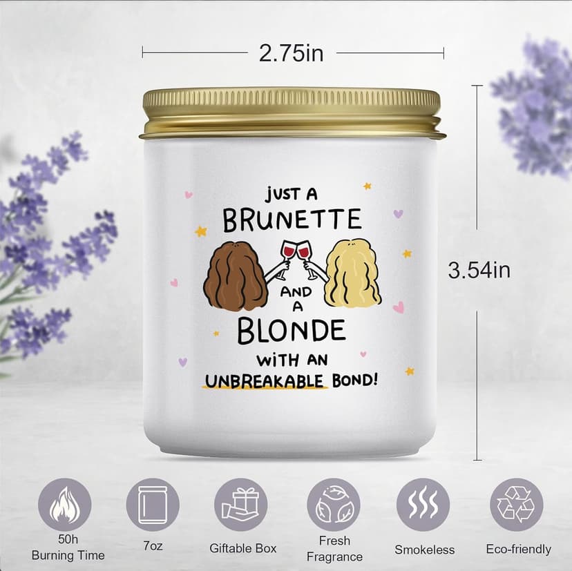 Lacrima Birthday Gifts for Women Best Friend Friendship, Lavender Candle B0FQW36GDM