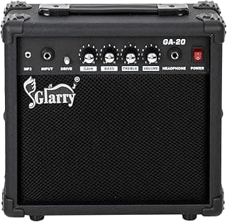 GLARRY Electric Guitar Amp, Portable Guitar Tube Amp with Headphone MP3 Input, 20W Practice Guitar Combo Amplifier Speaker Accessories with Bass, Volume, Treble, and Middle Controls