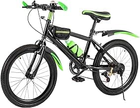 20 Inch Mountain Bike for Kids, Double Brake Bicycle High Carbon Steel Kids' Bicycles for Boys Girls Ages 8-12 Year Old