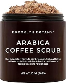 Moisturizing & Exfoliating Face, Foot & Hand Scrub, Natural Softening Formula for Smoother, Softer & More Even Complexion Brooklyn Botany Arabica Coffee Body Scrub - 10 oz B07GQ4W15V
