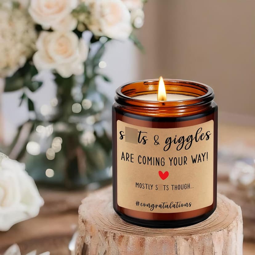 Miracu Funny Baby Shower Candle, New Parents Gifts for Couples, Unique Mom and Dad Gifts for New Parents, Expecting Mom to be - Christmas, Boy Baby Announcement, Congratulations Pregnancy Couple