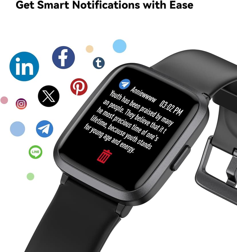 LIVIKEY Fitness Tracker Watch with Heart Rate Monitor, Activity Tracker with Pedometer, Sleep Monitor, Calories & Step Counter, IP68 Waterproof Smart Watches for Women Men Fitness Watch for Sports