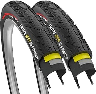 Fincci Pair 700x40c Bike Tire - 700c Gravel Tires with Kevlar & Nylon 1mm Puncture Proof - Lightweight 60 TPI Foldable Bicycle Tires 42-622 for Hybrid, Electric, Touring Bikes