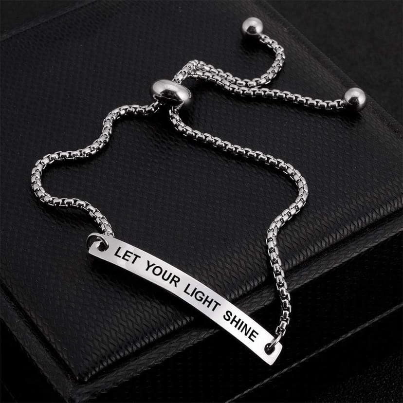 SOUSYOKYOSAM Women Bracelets for Women, Stainless Steel Inspiration Motivational Jewelry Gifts for Girl B07SLKDT79