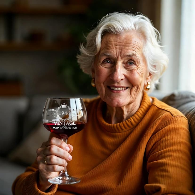 80TH Birthday Gifts for Women Vintage 1945 Engraved 80th Wine Glass, 80Year Old Birthday Decorations For Women, Funny 80 Bday Gifts Idea For Women, Friends, Daughter, Sister Mom - Turning 80 Present