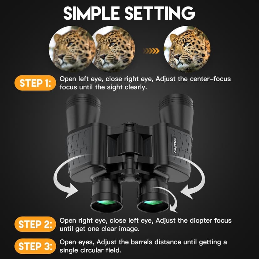 Sogries 10x50 Binoculars for Adults High Powered Waterproof Compact Binoculars for Bird Watching Travel Low Light Vision Hunting Stargazing Concert Sports Long Range Birding Binocular Gift for Him