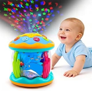 Light Up Tummy Time Toys for Toddlers Aquarium Crawling Walking Toys Must Have Boy Girl Christmas Birthday Shower Gifts Tsomtto Toddler Toys Ocean Projector Rotating Musical Learning Toys B09TKCGM5V