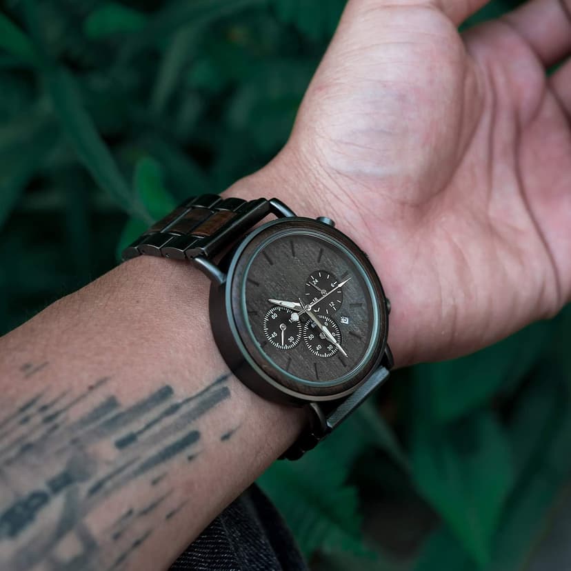 2win Engraved Wooden Watch for Boyfriend My Man Fiancé Husband Customized Personalized Wood Watches for Men Birthday Anniversary Personalized Watch