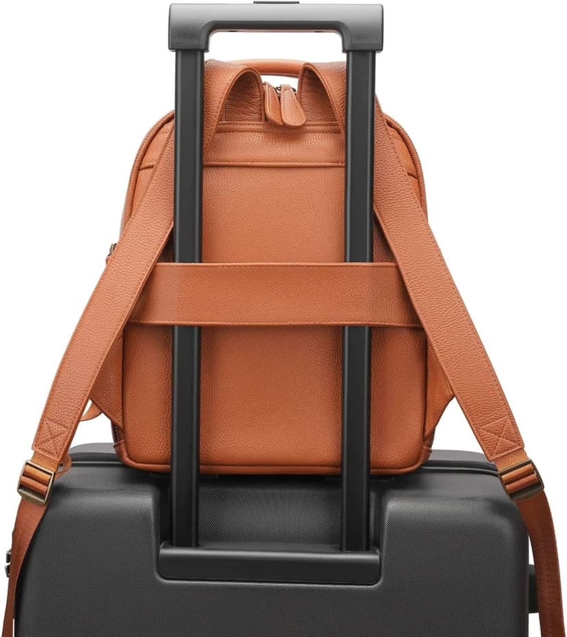 Divvia Small Camera Backpack, Classic PU Leather for DSLR, Professional Camera Bag for Photographers with 11 Inch Pad/Tablet Compartment, 10L Brown