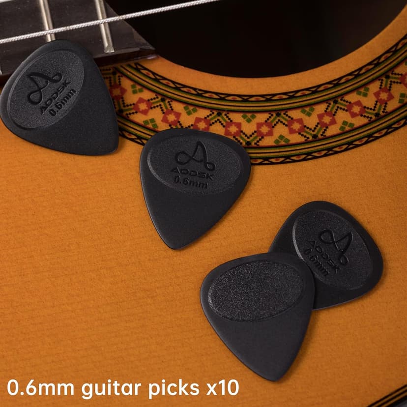 Aodsk Clip-on Guitar Tuner for String Instrument,Digital Electronic Tuner,Large Clear LCD Display,Rotatable,Suitable for Acoustic Guitar,Ukulele,Bass,Violin and Chromatic,with 10 Guitar Picks