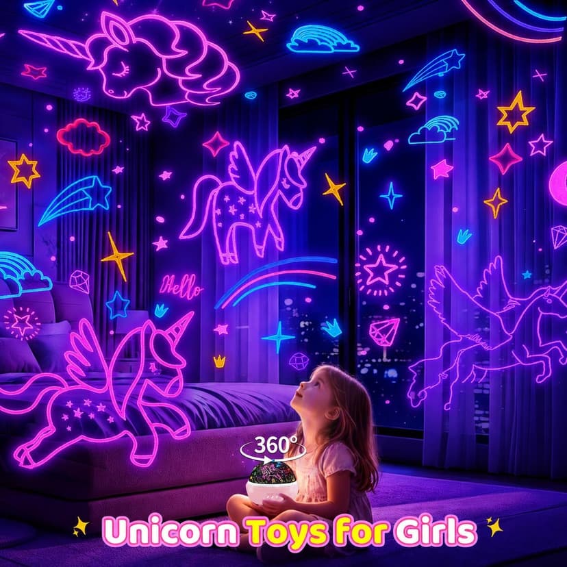 MINGKIDS Unicorn Toys Night Light for Toddler Girls,Unicorn Gifts Age 6-8,Unicorns and Starry Night Light Projector for Kids, Birthday Gift for 3-10 Year Olds Girls B08RHYX8CV