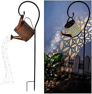 Unique Birthday Gardening Gifts for Women,Metal Solar Lanterns Outdoor Waterproof,Yard Art Cascading Lights,Patio Lawn decor Merrytech Solar Watering Can Light,Garden Decor Gifts for Mom Grandma Large B099FKMHQN