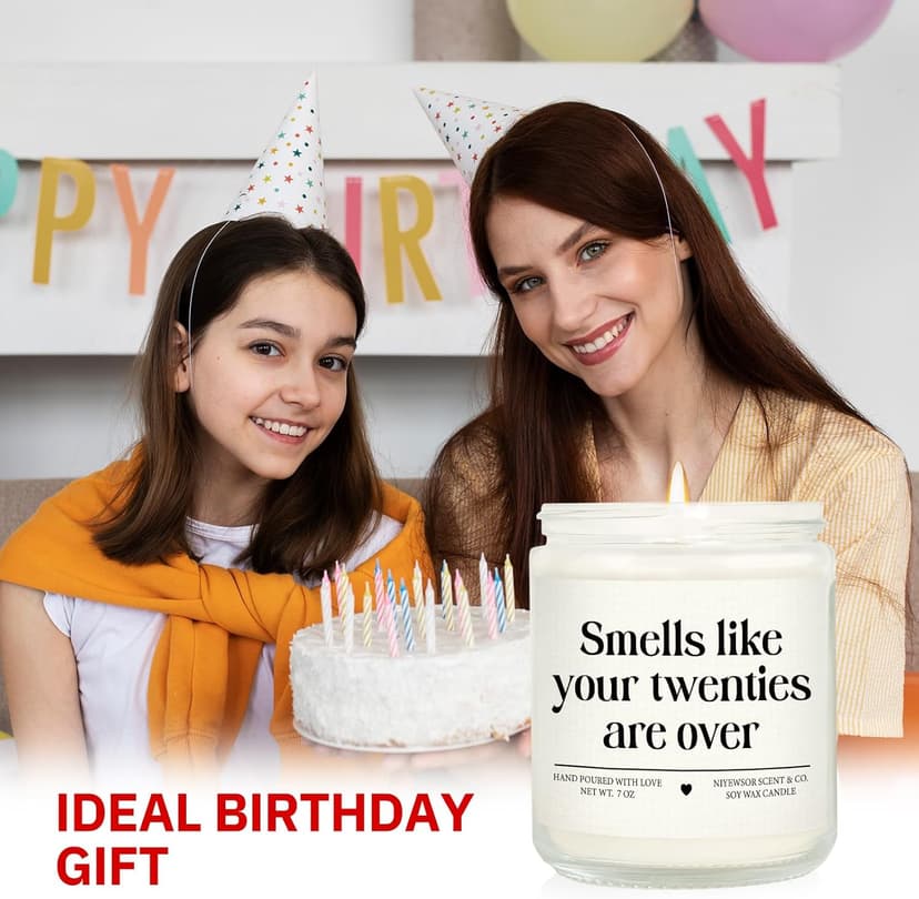 Niyewsor 30th Birthday Gifts for Women Men, Thirty Birthday Candle, 1995 30th Birthday Decorations for Her Him, 30 Year Old Bday Gifts for Friend, Sister, Wife, Husband, Handmade, 7oz