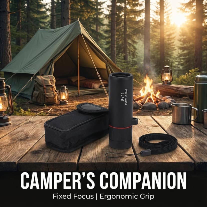 8x21 HD Monocular Telescope Optical, Clear Vision Pocket Scope & High Power, Mini Monoculars for Men Women, Outdoor Gear for Camping, Hunting, Sports, Travel