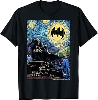DC Comics Batman The Dark Knight Starry Night Style Poster T-Shirt