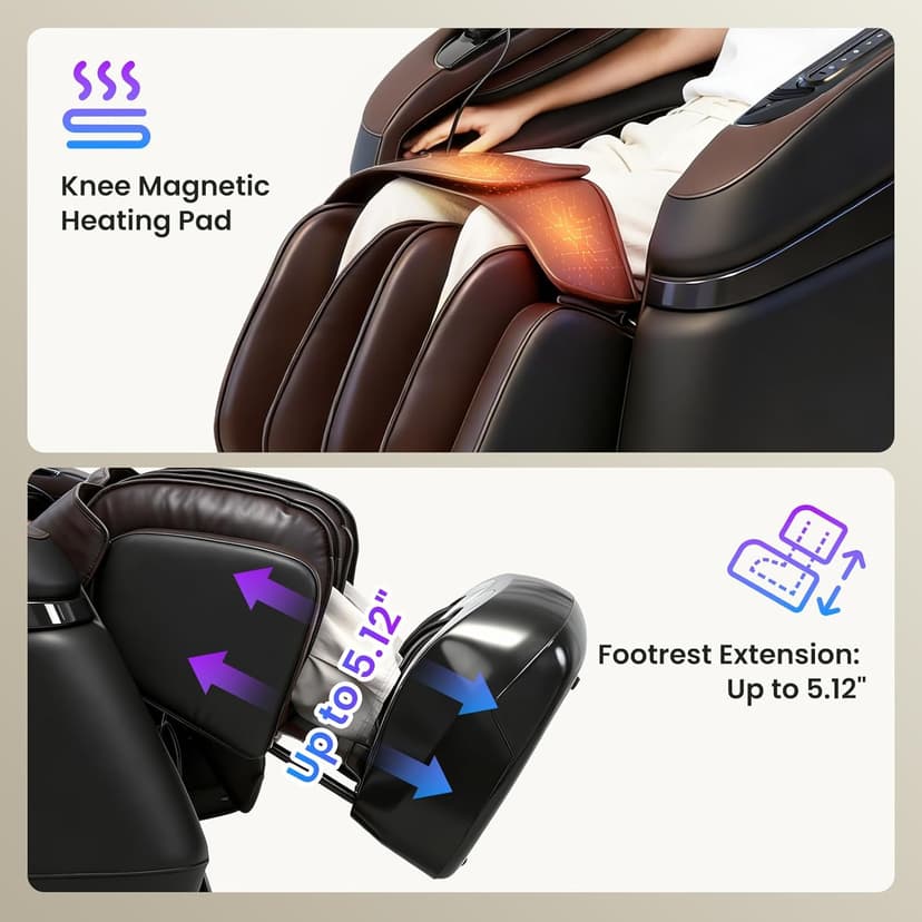 4D Music Rhythm Massage Chair Full Body, 2026 Unique Sonic Resonance Zero Gravity SL-Track Shiatsu Recliner with Knee Heating Blanket AI Voice Bluetooth Foot Roller Body Scan Airbags G9 Black