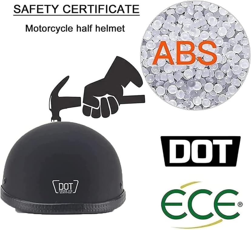 Small and Light Ultra-Thin Beanie DOT Approved Low Profile Open Face Half Helmets for Men Women,Adult Retro German Motorcycle Helmet for Cruiser Moped