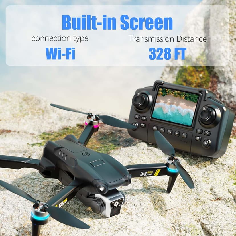 Brushless Drone With Camera For kids And Beginner, Toy Drones With Screen On Controller, No Phone Needed, Entry-level Drone For Kid 8-12 With Auto Hover, Easy to Fly, One Click Take Off/Land, No FAA, Under 249g, 2 Batteries, SD Card