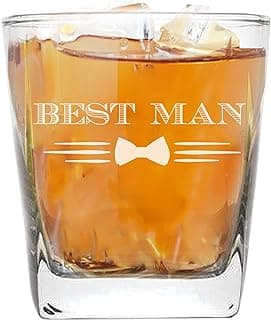 My Personal Memories Bow Tie 9 oz Whiskey Rocks Gift Glass for Groomsmen, Best Man and more (Best Man) B0BGMGY4F2