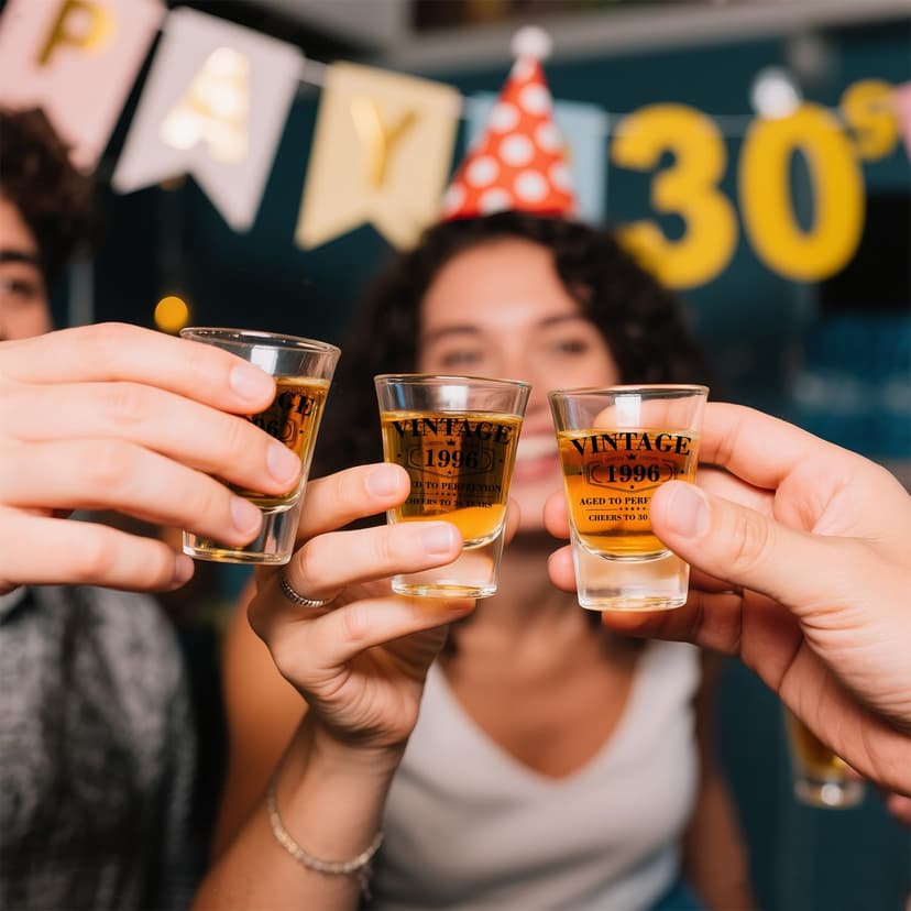 30th Birthday Gifts for Men - Limited Edition Vintage 1996 Shot Glass with Wooden Box - Cheers To 30 Years Old, Finally 30th Birthday Party Decoration - Turning 30 Bday Gift for Men Brother Friend B0F2DW8MVT