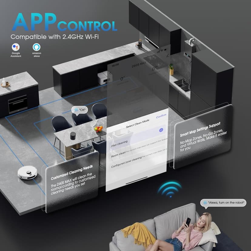 Robot Vacuum and Mop Combo, 3-in-1 Robotic Vacuums Cleaner with 70-Day Self-Emptying Base, LiDAR Navigation Smart Mapping & Strong 6000Pa Suction, for Pet Hair, Hard Floor, Carpet