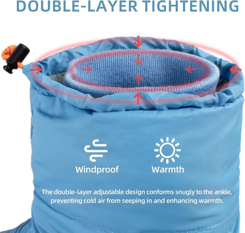 QEZER Down Booties for Men and Women Keep Warm Foot Warmers Camping Slippers Winter Camping Socks