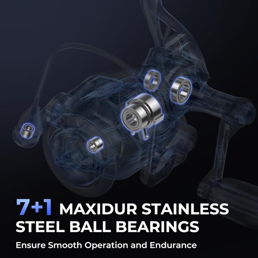 KastKing Megatron Spinning Reel, Freshwater and Saltwater Spinning Fishing Reel, Rigid Aluminum Frame 7+1 Double-Shielded Stainless-Steel BB, Over 30 lbs. Carbon Drag, CNC Aluminum Spool & Handle