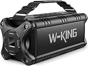 W-KING Bluetooth Speaker, 90W Max Portable Outdoor Speaker Loud, IPX6 Waterproof/50W Deep Bass Subwoofer/40H/EQ/Dual Pairing/TF/AUX, Large Boombox Speakers Bluetooth Wireless for Party/Beach/Jobside