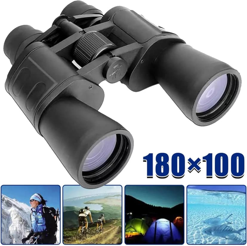 Military Zoom Binoculars 180x100 Powerful HD Binoculars Day/Low Night Optics Hunting Outdoor for Bird Watching Hiking Concert Travel