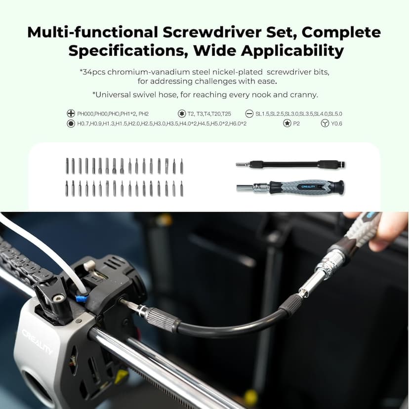 Creality 3D Printer Tool Kit, 74Pcs 3D Printing Tool Wrap Kit Assembly/Removal/Filament Cutting Set 3D Printer Accessories for All FDM Printers Cleaning Finishing Printing