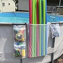 Poolside Perfection! 4-Pack Mesh Storage Bags for Toys, Pool Noodles, Vibrant Floats – Organize Your Swim Gear in Style! (3 pcs Small Zipper Bags & One Large Opening Bag)