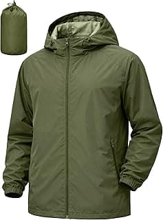 UIQUR Men's Rain Jacket Windbreaker Waterproof Jacket Raincoat Cycling Running Hiking Gear Hood Lightweight Packable