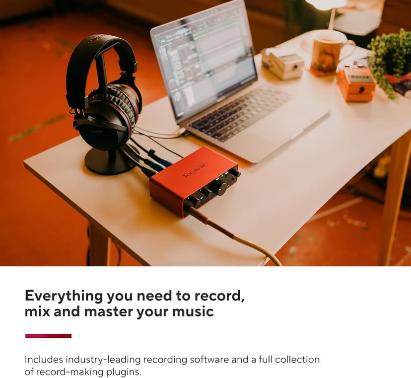 Focusrite Scarlett Solo 4th Gen USB Audio Interface, for the Guitarist, Vocalist, or Producer — High-Fidelity, Studio Quality Recording, and All the Software You Need to Record