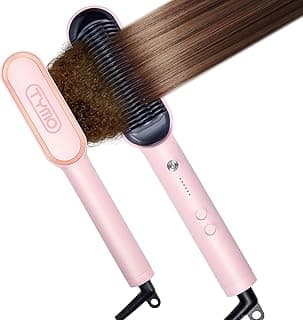 20s Fast Heat, 5 Temp Settings & Anti-Scald, Perfect for Professional Salon at Home, Sakura Pink TYMO Ring Hair Straightener Brush, 2-in-1 Straightening Brush & Hot Comb B07RLTPSLB