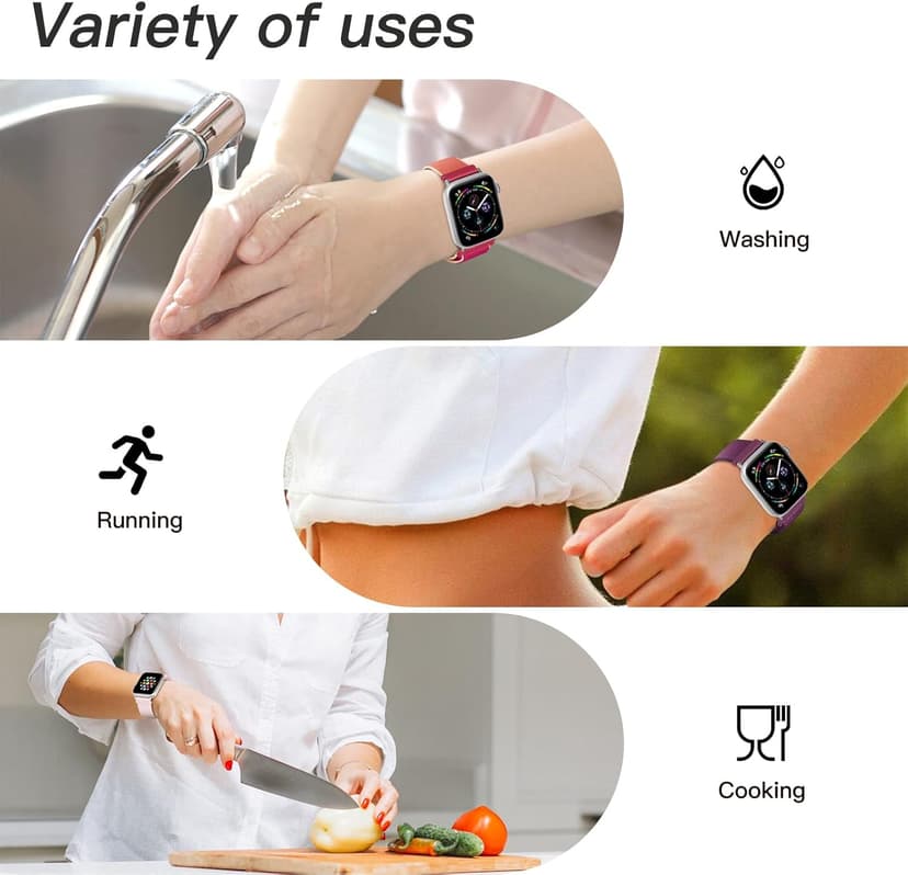 6 Pack Nylon Sport Loop Band Compatible with Apple Watch Band 38mm 40mm 41mm 42mm 44mm 45mm 46mm 49mm Women Men, Soft Adjustable Braided Replacement Straps for iWatch Series 11 10 9 8 7 6 5 4 3 2 1 SE Ultra