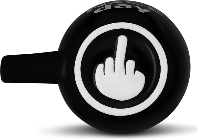 Decodyne Funny Coffee Mug, Gag White Elephant Gifts for Adults and Coworkers - Perfect for Christmas, and Novelty Gifts, Middle Finger Mug, 14 Ounce (Black) B076PJ1JSG