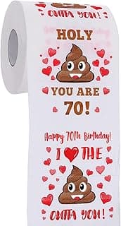 70th Birthday Gifts for Women, Men, Her, Him - Happy Prank Toilet Paper - 70th Birthday Decorations, Party Supplies Favors - 70 Years Old Funny Gag Gift Ideas, Novelty Bday Present for Friends, Family