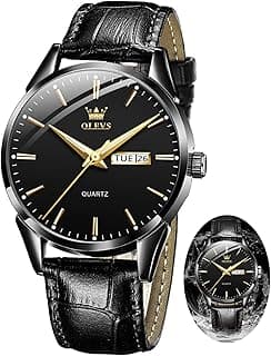 OLEVS Amazon Watches,Brown Leather Watch for Men,Men Day Date Watch,Men's Luminous Watch,Dress Watch for Men,Rose Gold Watch for Men,Men's Fashion Quartz Watch,Waterproof Brown Man Watches