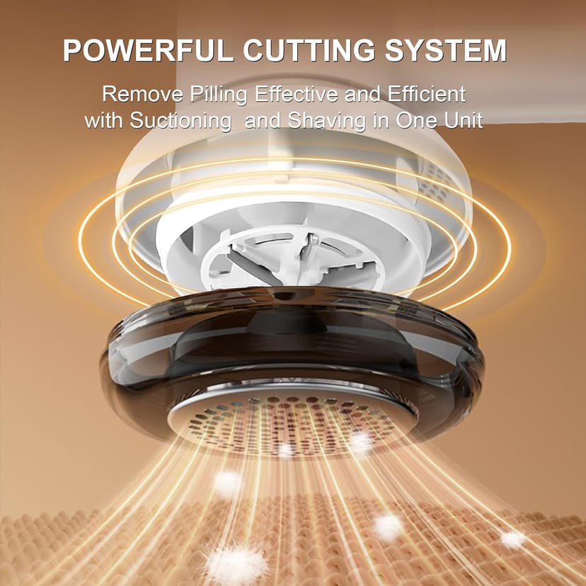 Fabric Shaver Lint Remover for Clothes with 2 Speeds, Digital Display, 6 Leaf Blades, USB Rechargeable Sweater Defuzzer to Remove Pilling Fuzz Ball for Furniture, Couch, Coat.