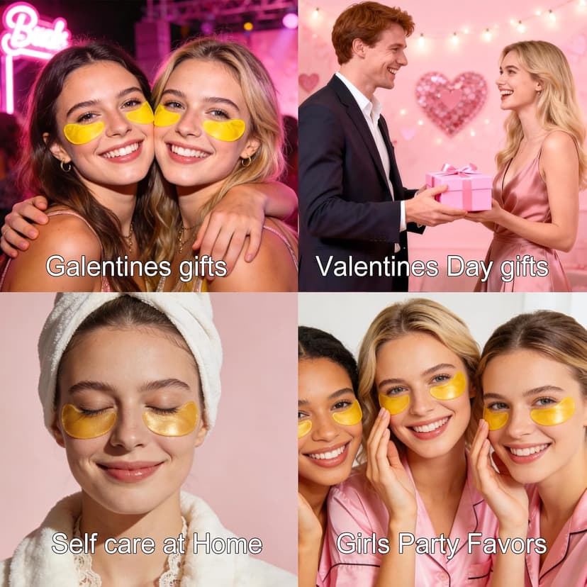 Eye Patches for Puffy Eye, Lip Mask Pads Reduce Fine Line, Hydrating Self-Care for Spa Nights, Bridal Parties & Bulk Gifts 30 Pairs 24K Gold Eye Masks & Lip Masks, for Spa & Bachelorette Favors B0D8Q8BVGP