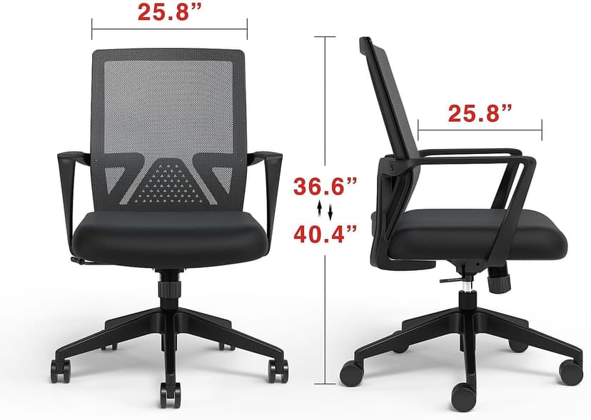STAPLES Cartwright Ergonomic Office Desk Chair, Adjustable with Breathable Mesh & Lumbar Support, Perfect for Home & Office, Black