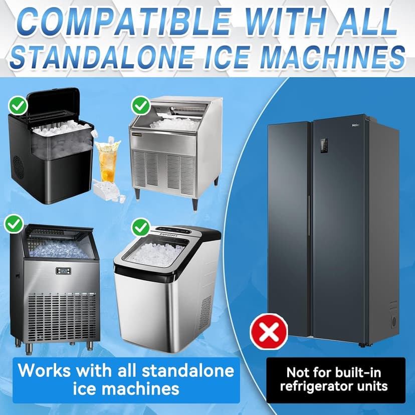 Ice Machine Cleaner Tablets Descaler (36 Pack) – Portable Ice Maker Cleaner, Nickel Safe Scale Remover Compatible with Countertop and Nugget Ice Maker, Remove limescale, Odor-Free, Crystal Clear Ice