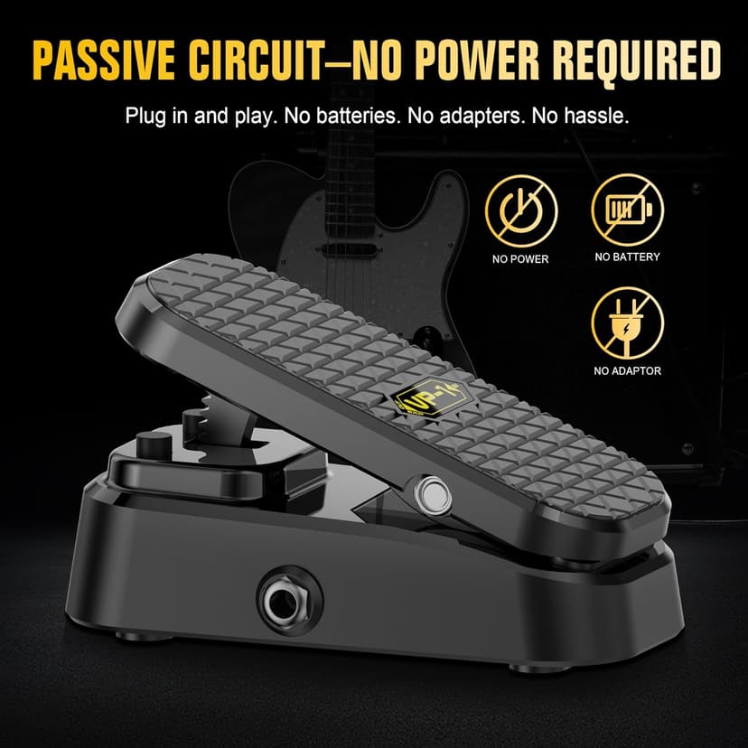 Volume Expression Pedal for Electric Guitar – Dual-Function Passive Foot Controller, No Power Required, Silent Operation, Non-Slip Design, 1/4” Input/Output for Effects and Pedalboards