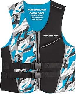 Airhead CAMO Cool Kwik-Dry Neolite Flex Life Jacket for Adults - USCG Approved Life Vest for Women & Men, Lightweight Flexible Watersports Vest for Boating, Wakeboarding, Kayaking & Jet Skiing