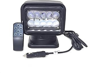 Led Search Light 6 Inch 50W 360 Degrees Rotating Remote Control 9-32V Work Lamp Spot Driving Lamps Fog Lights Offroad Lights Hunting SUV ATV 4X4 Truck Boat Camping Fishing Exploring Lighting